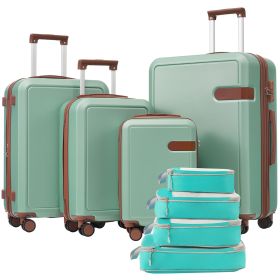 4 Piece Luggage Set with Compression Packing Cubes for Suitcase Expanable Spinner Wheels Lightweight Suitcase with TSA Lock 16 IN+20IN+24IN+28IN