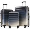 Hardshell Luggage Sets 3 Piece Gradient Color Expandable Suitcase with Spinner Wheels and TSA Lock Lightweight 20" 24" 28" Available,Gradient Black