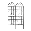 2 Pack Metal Garden Trellis 71" x 19.7" Rustproof Trellis for Climbing Plants Outdoor Flower Support Black