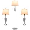 3 Piece Lamp with Set Modern Floor Lamp and 2 Table Lamps