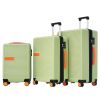 Contrast Color 3 Piece Luggage Set Hardside Spinner Suitcase with TSA Lock 20" 24' 28" Available