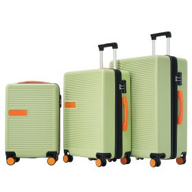 Contrast Color 3 Piece Luggage Set Hardside Spinner Suitcase with TSA Lock 20" 24' 28" Available