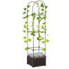 Outsunny Raised Garden Bed with Trellis, Self-Watering Planter Box, 69.7" Tomato Planters for Climbing Plants Vegetable Vine Flowers