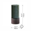 44" Tall Large Modern Cylinder Ribbed Tower Water Fountain With Rustic Base