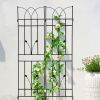 2 Pack Metal Garden Trellis 71" x 17.7" Rustproof Trellis for Climbing Plants Outdoor Flower Support Black