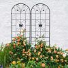 2 Pack Metal Garden Trellis 86.7" x 19.7" Rustproof Trellis for Climbing Plants Outdoor Flower Support Black