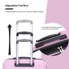 3 Piece Luggage Sets PC Lightweight & Durable Expandable Suitcase with Two Hooks, Double Spinner Wheels, TSA Lock, (21/25/29) Pink