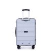 Hardshell Suitcase Spinner Wheels PP Luggage Sets Lightweight Suitcase with TSA Lock,3-Piece Set (20/24/28) ,Silver