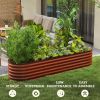 Outsunny 8' x 2' x 1.4' Galvanized Raised Garden Bed Kit, Outdoor Metal Elevated Planter Box with Safety Edging