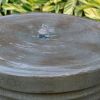 44" Tall Large Modern Cylinder Ribbed Tower Water Fountain With Rustic Base