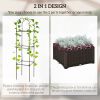 Outsunny Raised Garden Bed with Trellis, Self-Watering Planter Box, 69.7" Tomato Planters for Climbing Plants Vegetable Vine Flowers