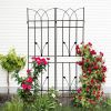 2 Pack Metal Garden Trellis 71" x 17.7" Rustproof Trellis for Climbing Plants Outdoor Flower Support Black