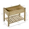 Outsunny 36" x 20" x 30" Raised Garden Bed, Elevated Wood Planter Box with Legs and Storage Shelf for Backyard, Patio, Balcony to Grow Vegetables