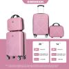 2Piece Luggage Sets ABS Lightweight Suitcase , Spinner Wheels, (20/14)PINK