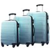 Hardshell Luggage Sets 3 Piece Gradient Color Expandable Suitcase with Spinner Wheels and TSA Lock Lightweight 20" 24" 28" Available,Gradient Blue