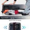 Hardshell Luggage Sets 3 Piece Gradient Color Expandable Suitcase with Spinner Wheels and TSA Lock Lightweight 20" 24" 28" Available,Gradient Black