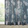 Printed Floral Rod Pocket and Back Tab Voile Sheer Curtain