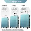 Hardshell Luggage Sets 3 Piece Gradient Color Expandable Suitcase with Spinner Wheels and TSA Lock Lightweight 20" 24" 28" Available,Gradient Blue