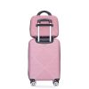 2Piece Luggage Sets ABS Lightweight Suitcase , Spinner Wheels, (20/14)PINK