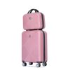 2Piece Luggage Sets ABS Lightweight Suitcase , Spinner Wheels, (20/14)PINK