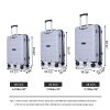 Hardshell Suitcase Spinner Wheels PP Luggage Sets Lightweight Suitcase with TSA Lock,3-Piece Set (20/24/28) ,Silver