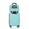 2Piece Luggage Sets ABS Lightweight Suitcase , Spinner Wheels, (20/14) LIGHT BLUE