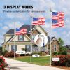 VEVOR 25FT Detachable Flagpole Kit Heavy Duty Aluminum Flag Pole American Silver