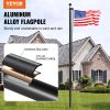 VEVOR 20FT Detachable Flagpole Kit Heavy Duty Aluminum Flag Pole American Black