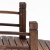 Fir Wood Garden Bridge Arc Walkway with Side Railings for Backyards, Gardens, and Streams, Stained Wood, 60" x 26.5" x 19"