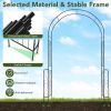 7.9 Feet Metal Garden Arch Backdrop Stand with Fence for Climbing Plants