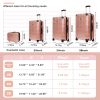 Luggage Sets ABS+PC Hardshell 4pcs Luggage Hardside Lightweight Durable Suitcase sets Spinner Wheels Suitcase with TSA Lock (12/20/24/28),ROSE GOLD