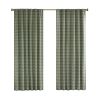 Plaid Faux Leather Tab Top Curtain Panel with Fleece Lining(Only 1 Pc Curtain Panel)