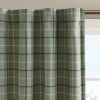 Plaid Faux Leather Tab Top Curtain Panel with Fleece Lining(Only 1 Pc Curtain Panel)