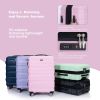 3 Piece Luggage Sets PC Lightweight & Durable Expandable Suitcase with Two Hooks, Double Spinner Wheels, TSA Lock, (21/25/29) Pink