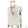 Luggage Set of 3, 20-inch with USB Port, Airline Certified Carry-on Luggage with Cup Holder, ABS Hard Shell Luggage with Spinner Wheels, white