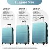 Hardshell Luggage Sets 3 Piece Gradient Color Expandable Suitcase with Spinner Wheels and TSA Lock Lightweight 20" 24" 28" Available,Gradient Blue