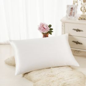 Pillowcase Satin Solid Color Simulation Silk Single Pillowcase Ice Silk Pillowcase (Option: Silk white-75X50cm-1pc)