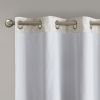 Tonal Printed Faux Silk Total Blackout Curtain Panel Pair(2 Pcs Window Panels)