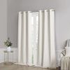 Tonal Printed Faux Silk Total Blackout Curtain Panel Pair(2 Pcs Window Panels)