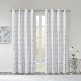 Total Blackout Metallic Print Grommet Top Curtain Panel(Only 1 Pc Panel) (Color: as Pic)