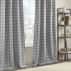 Plaid Rod Pocket and Back Tab Curtain Panel with Fleece Lining(Only 1 Pc Panel)