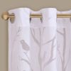 Grommet Top Sheer Bird on Branches Burnout Window Curtain(Only 1 Pc Panel)