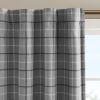 Plaid Rod Pocket and Back Tab Curtain Panel with Fleece Lining(Only 1 Pc Panel)