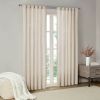 Faux Linen Rod Pocket and Back Tab Fleece Lined Curtain Panel(Only 1 Pc Panel)