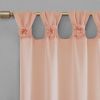 Floral Embellished Cuff Tab Top Solid Curtain Panel(Only 1 Pc Panel)