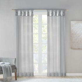 Twist Tab Voile Sheer Window Pair (Color: as Pic)