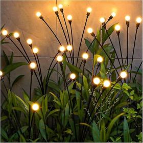 Solar Garden Lights;  2 Pack LED Solar Firefly Lights (Color: Warm, size: 8 head)