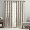 Knitted Jacquard Paisley Total Blackout Grommet Top Curtain Panel(Only 1 Pc Panel