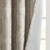 Knitted Jacquard Paisley Total Blackout Grommet Top Curtain Panel(Only 1 Pc Panel