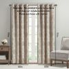 Knitted Jacquard Paisley Total Blackout Grommet Top Curtain Panel(Only 1 Pc Panel